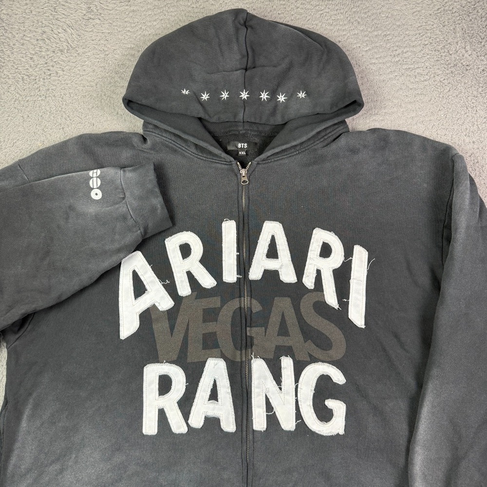 BTS ARIRANG Las Vegas Pop-Up Exclusive Zip Up Hoodie Adult 2XL Black IN HAND